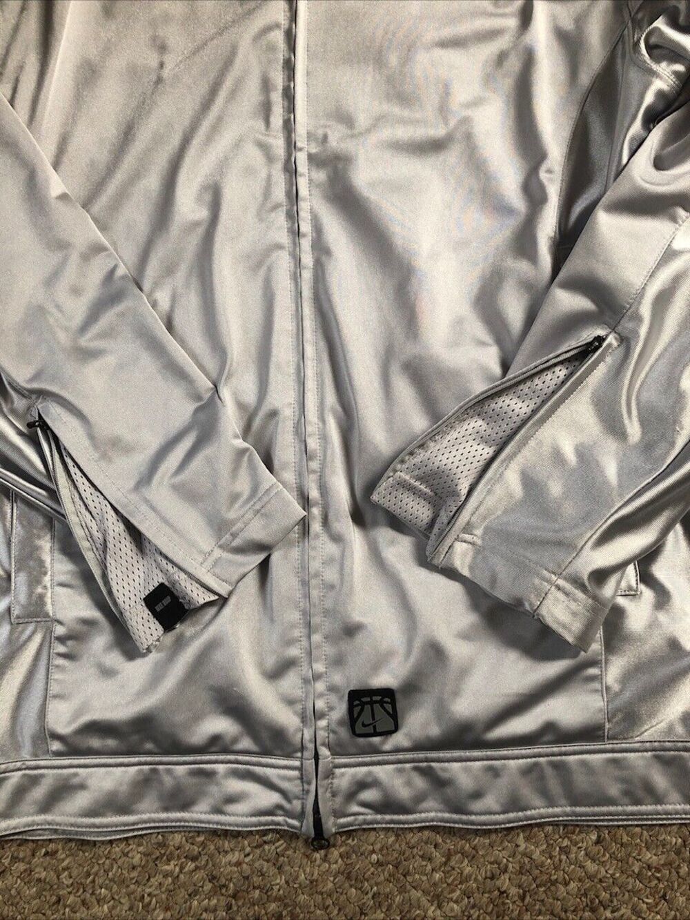 Men’s Nike Basketball Silver Spect Full Zip Jacket Size Medium Vintage
